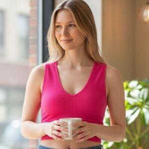 #20 Garage Women's Hot Pink V-Neck Tank Top